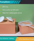 Backflow Protector And Silicone Tubing Replacement Kit For Spectra S1 S2 9 Plus Breast Pumps Closed System Upgrade With 2 Backflow Protectors And 2 Tubes Compatible Replacement Parts displayed on a table