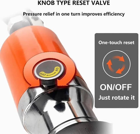 Knob type reset valve on heavy duty hydraulic gear puller 30 ton 66000 lb capacity with 2 or 3 jaw bearing separator.