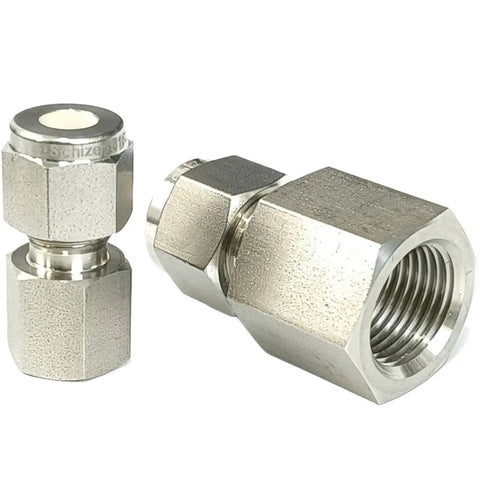 Heavy Duty Stainless 316L Tube Compression Union Fitting NPT Female To 1/8 1/4 3/8 1/2 Inch And 3mm 6mm 8mm End Sizes SUS316L