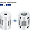 5Mm To 10Mm Aluminum Beefy Shaft Coupling Flexible Coupler 25Mm Long 19Mm Outer Diameter for Stepper Motors and CNC Machines