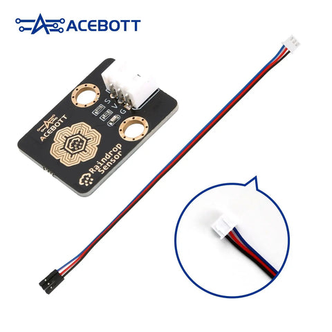 3Pcs Raindrop Sensor Module For ESP32 Arduino, Wired Rain Detector And Weather Moisture Monitor, Detects Falling Drops, 3.3V-5V Compatible, Maker Friendly Smart Rain Sensor Kit For DIY Projects, black PCB with cable