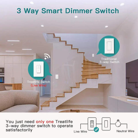 Diagram of 3 Way Smart Dimmer Switch 1 Pack Single Pole Smart Dimmer Compatible With Alexa and Google Assistant WiFi Remote