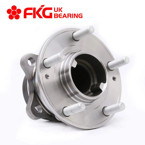 Rear Wheel Bearing Hub Assembly Set Of 2 For Front Wheel Drive Hyundai Santa Fe 07 15 Santa Fe XL 13 15 Veracruz 07 12 Kia Sorento 11 15 5 Lug FWD Compatible, front view.