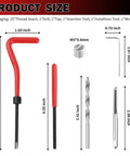 Pro Grade M5x0.8 Stainless Steel Thread Repair Kit with tools including drill, tap, and inserts for internal thread repair.