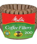 Thicker Natural Brown Basket Coffee Filters For 8 To 12 Cup Drip Makers, 200 Total Filters In Two Packs Of 100 Each