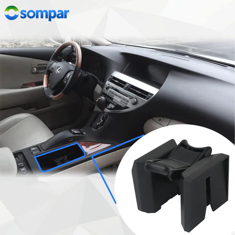 Center Console Cup Holder Divider Insert Black For Lexus RX350 RX450H 2010 2011 2012 2013 2014 2015 installed in car interior