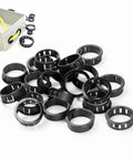 Twenty Pack One And A Quarter Inch Nylon Cable Grommets Black Snap In Grommets Kit For Wiring Hose Tubing, 32mm bushings shown
