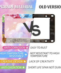 Comparison between colorful Dope Universal Stainless Steel License Plate Frame and rusty old version, 12x6 inch, durable accessory.