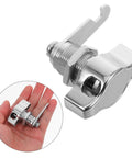 Keyless Cam Lock No Key Needed For Cabinet Doors And Mailboxes With Strong Zinc Alloy Construction, shown in palm for scale