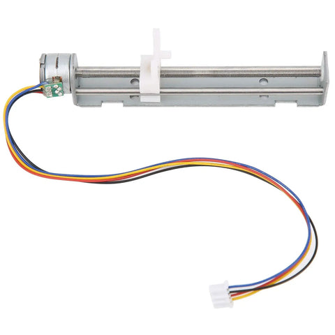 2 Phase 4 Wire Stepper Motor Linear Rail With 80mm Stroke Screw Actuator And Adjustable Slider displaying motor and lead screw.