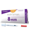 U 100 Insulin Syringes 30 Gauge Five Sixteenth Inch Length 0.3cc Capacity For Daily Diabetes Care, Precise Dosing, Comfortable, Reliable