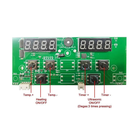 Beefy 180W Ultrasonic Cleaner PCB Driver Board Kit with 40KHz Transducer control board displaying digital settings