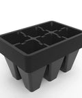 30 Pack 6 Cell Seed Starting Trays For Seedlings With Drainage Holes Black 5.4 By 3.7 Inch Starter Plant Trays stacked