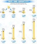 Premium Pro Grade Chicago Screws Assortment Kit M5 Brass Plated Binding Screw Posts showing various sizes and quantities