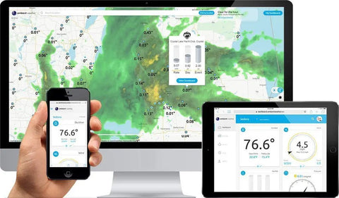 Smart Weather Station Setup Ready With WiFi Remote Monitoring And Alerts For Home And Backyard Indoor Outdoor Sensor Array With Rain Gauge