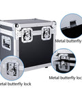 Portable Locking Tool Box Organizer With Heavy Duty Build And Metal Latch For Tools, Documents, And Supplies, front view showing metal latch