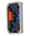 Ev 01 Automatic Voltage Regulator with orange relay, designed for generator or engine use, tight power control and heavy duty jobs.