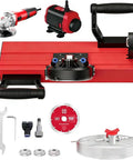 Portable Electric Tile Chamfering Machine Zero Hassle Cutting Tool With Dual Water Spouts For Quick Precision Beveling Ceramic Wood Metal Trim DIY Plug And Play Powerhouse with tools and attachments.