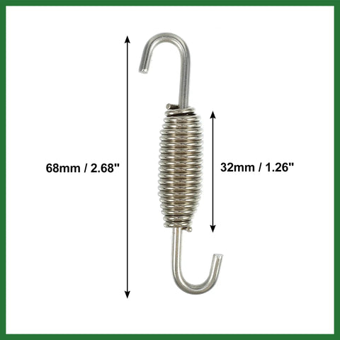 Universal Stainless Steel Motorcycle Muffler Exhaust Pipe Spring Set 68mm 2.68 Inch Fits Most Motorcycles And ATVs Durable Silver Tone