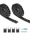 Two Piece Open Type Drag Chain Cable Carrier Kit 39.4 Inch R18 with connectors and screwdriver