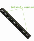 One Channel Steel Vertical Cable Manager With Plastic Tray Mount Buttons 68 Inch Duct Organizer For 19 Inch Racks top view