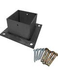 Heavy Duty Post Anchor Brackets Kit For Concrete And Wood Deck Ground Rustproof 304 Stainless Steel Base Plate, with screws and bolts
