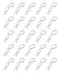 Heavy Duty Cotter Pin Set M2.5 X 50 Mm 25 Pcs R Clips Hardware Pins Carbon Steel Spring Fasteners For Trailer Locking Lawn Mowers Trucks Silver Tone Rustproof Finish