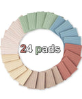 Twenty Four Pack Of 3x3 Inch Lined Sticky Notes With Ultra Strong No Slip Adhesive displayed in a circular arrangement