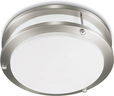 LED Retrofit Downlight Kit For Five To Six Inch Can Lights 4 Pack With 1000 Lumens Dimmable Flicker Free Selectable White Five Color Temperatures 11.5W Equal 60W Requires Housing, shown in brushed metal finish.