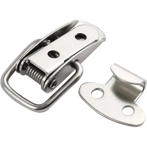 8 Piece Spring Rod Latch Clip Set For Toolbox And Leather Box Doors, Easy Quick Lock Toggle Catch For Cabinets shown