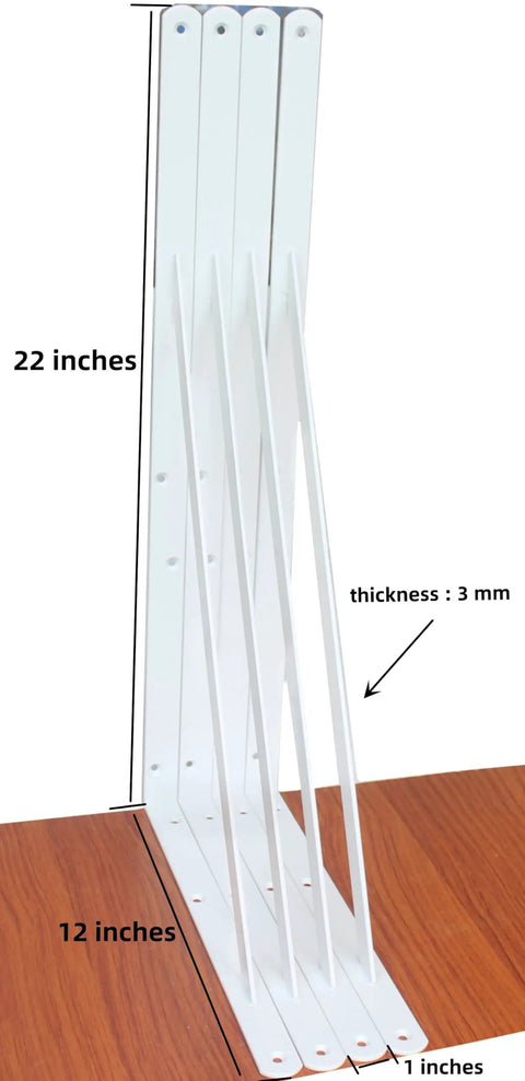 24 Pack Heavy Duty Shelf Brackets Set With Screws White Powder Coat Supports 22 To 26 Inch Deep Shelves Metal L Brackets