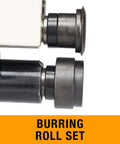 Burring roll set for Manual Bead Roller For Metalworking, 7 Inch Throat, 22 Gauge Mild Steel showing two forming rolls