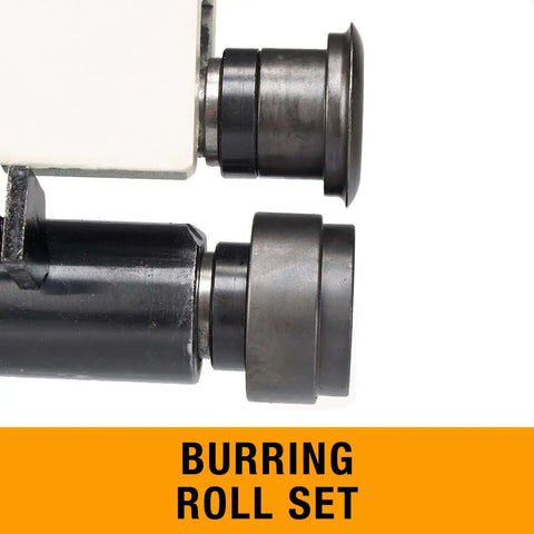 Burring roll set for Manual Bead Roller For Metalworking, 7 Inch Throat, 22 Gauge Mild Steel showing two forming rolls