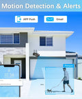 Motion alert displayed on phone from Outdoor Wireless Security Camera System With 130 Degree Wide Angle And 2 Way Audio Home Surveillance Kit