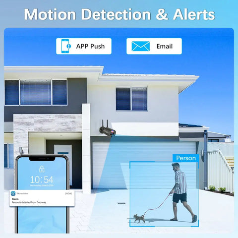 Motion alert displayed on phone from Outdoor Wireless Security Camera System With 130 Degree Wide Angle And 2 Way Audio Home Surveillance Kit