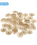 Solid 160 Pack Waterproof Screw Cap Covers, 12Mm Champagne Decorative Wall Plug Caps arranged, showcasing 160 pieces.