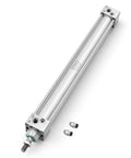 Beefy 1.25 Inch Bore Pneumatic Air Cylinder With 15.74 Inch Stroke Double Acting Single Rod M10x1.25 PT1/8 Port, 2 fittings