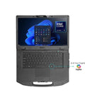 Drop Tested Rugged Laptop Featuring Intel Core Ultra 5 15.6 Inch Fhd 32Gb Ram 1Tb Ssd Ip53 Sealed Shell, top view with display and keyboard.