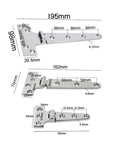 Beefed-Up Heavy Duty T Shape Strap Hinge In 316 Stainless Steel For Gates, Cabinets, And Sheds Doors, Size 200x98mm