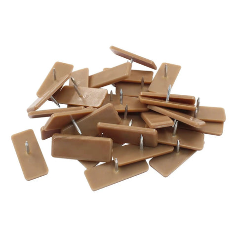 Plastic Nail In Drawer Slides 30 Pack Tack In Glide Replacement Heavy Duty Smooth Motion for Dresser Cabinet Desk Nightstand, brown glides.
