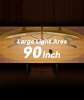 Top view of Lit Ultra Bright 4-Head LED Desk Lamp With Clamp showing 90-inch desk coverage in a wide light area.