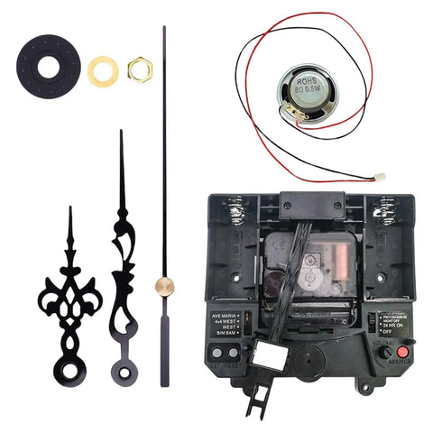 DIY Quartz Clock Movement Kit With Hands Silent Swing Mechanism Replacement Parts For Wall Clocks Style D Black Long Shaft 15mm