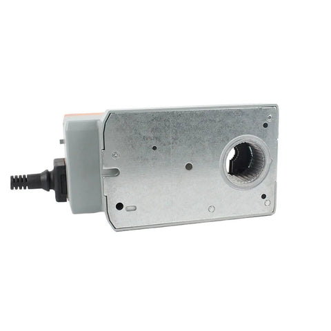 Hella Sturdy LMQ24A Damper Actuator 24V AC DC 4Nm Torque Knockout For HVAC, compact metal actuator, side view.