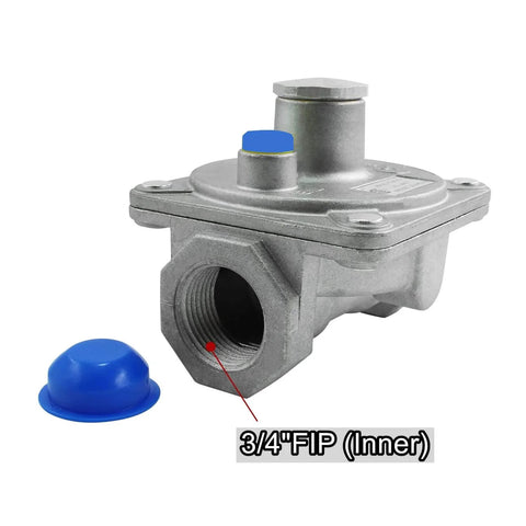 adjustable natural gas regulator with 3/4" FIP inlet for grills
