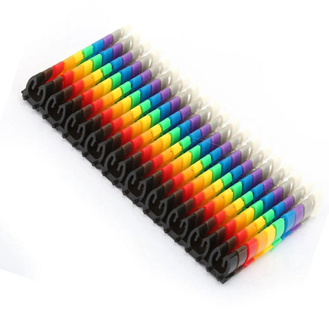 Colorful Clip On Cable Marker Set With Bright Color Plastic Number Tubes For Quick Cable Identification, 100 Pieces 2.5mm Size.