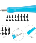 Security Screws And Screwdriver Kit For Ring Doorbell 2 And Ring Doorbell Pro, 16-Piece Set With Double End Bit in blue handle.
