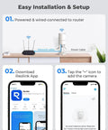 Easy installation setup guide for Outdoor WiFi Security Camera 5MP HD Plug In Night Vision Motion Detection Smart Alerts Dual Band IP67