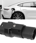 Heavy Duty EV Charging Adapter For Type 2 Connectors, portable design, locking feature, charging an electric vehicle.