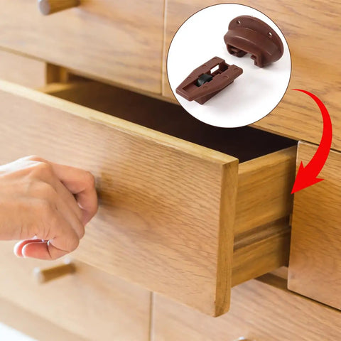 Premium 8 Pack Drawer Slide Replacement Kit Featuring Smooth Roller Tracks showing a smooth gliding drawer with a plastic guide.