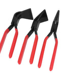 Built Tough Heavy Duty Metal Bending Pliers Hand Seamer with high carbon steel, red handles for 45/90 degree bends in sheet metal.
